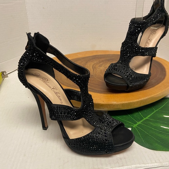 De Blossom Collection PRINCESS Blinged Jeweled Cut Out Stiletto Formal Heels - Picture 2 of 14